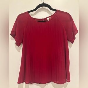 NY Collection Madjenta/Dark Pink Pleated Blouse